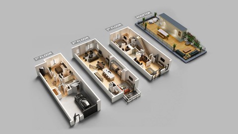 Floor plan for 3 beds, 3.5 baths, 2548 sqft